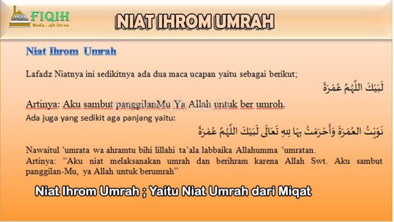 Niat Ihrom Umrah Yaitu Niat Umrah Dari Miqat